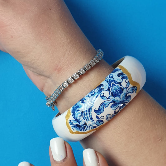 Holzarmband, Kint-Keramik, mittelgroß