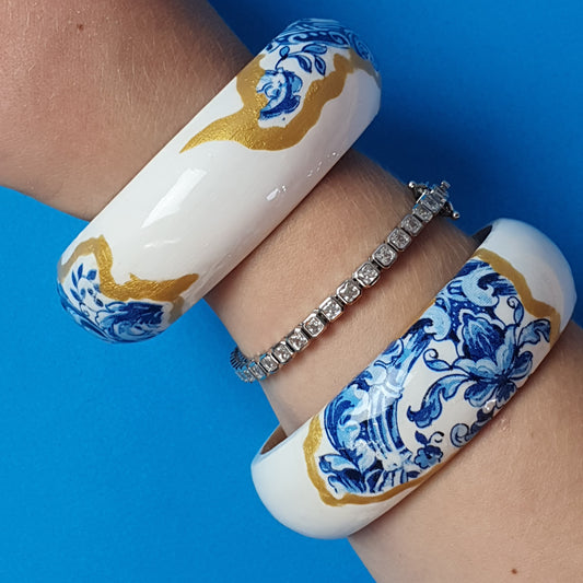 Holzarmband, Kint-Keramik, Mond