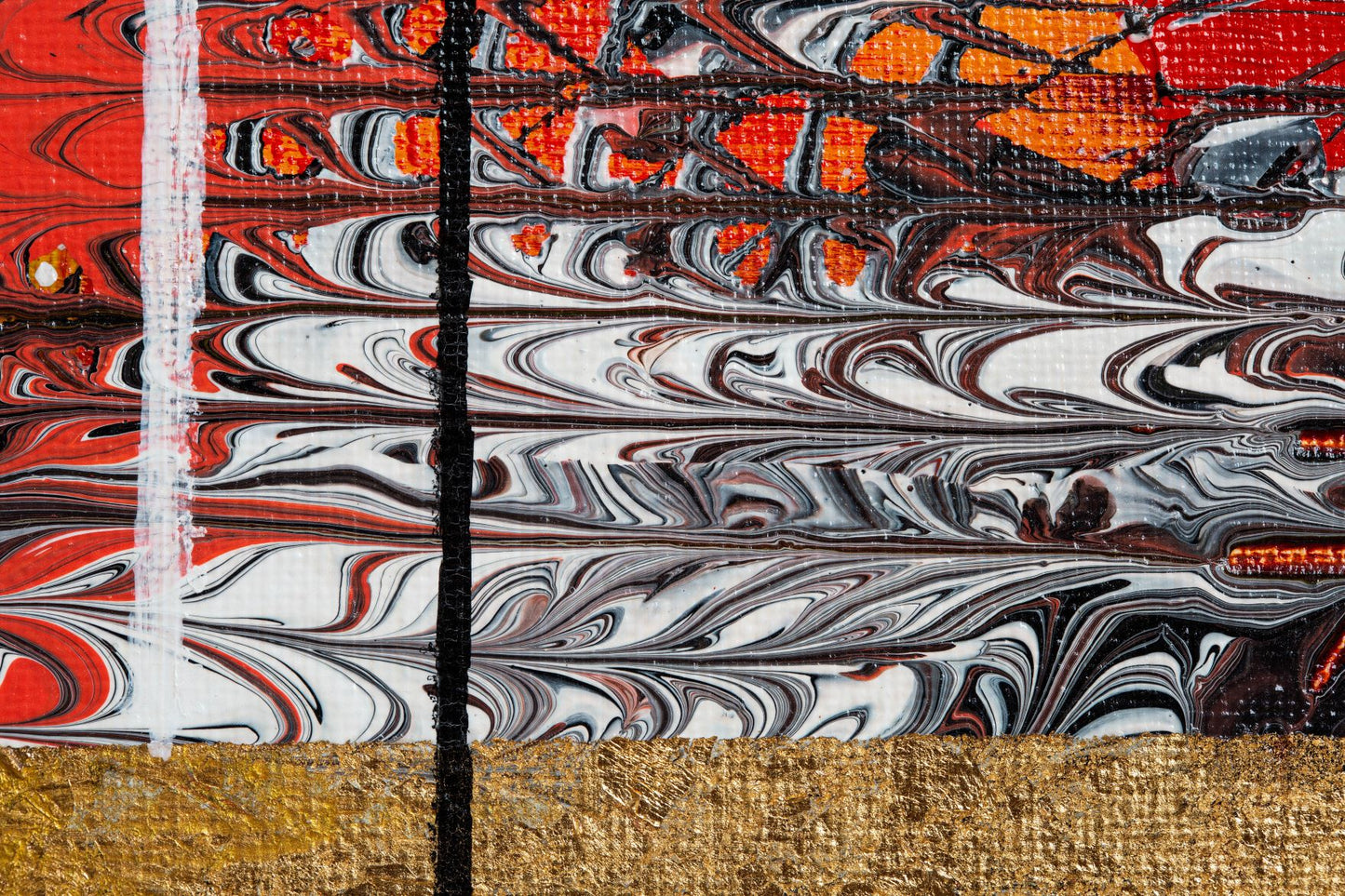 Gemälde, Original auf Leinwand mit Blattgoldeinsätzen, Portal