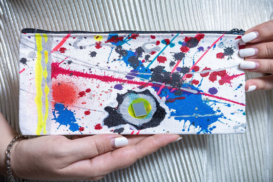 Borsetta originale nero dipinta a mano, Rain of Fame