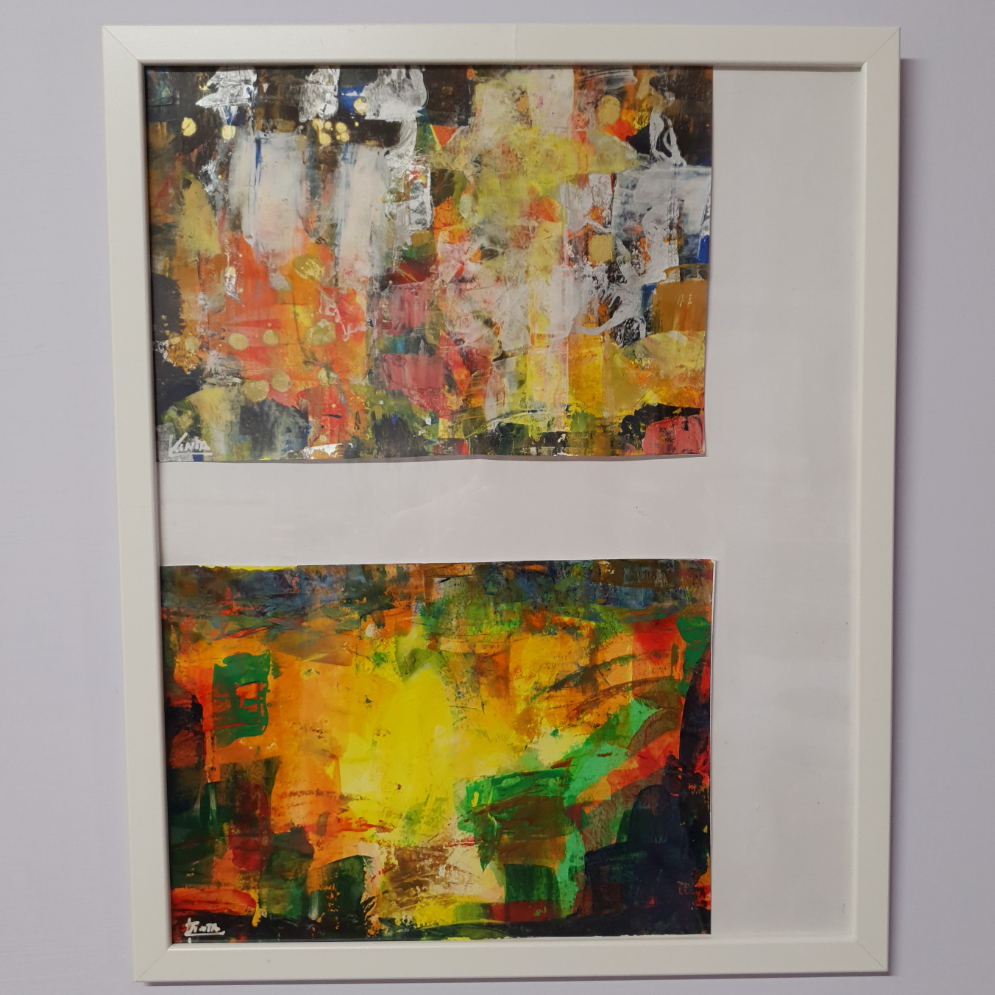 Original painting on paper, diptych, Remember a beautiful memory