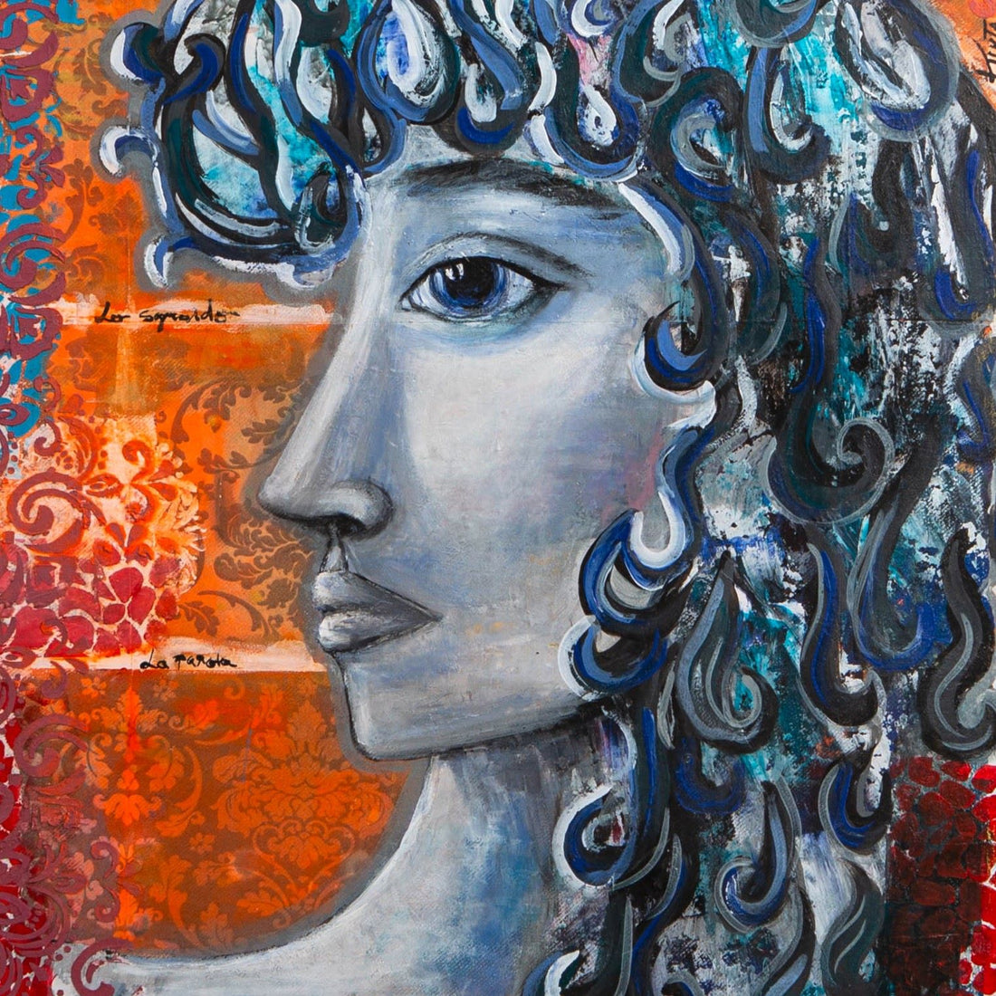 Frammento dipinto "Medusa" di Larisa Tinta