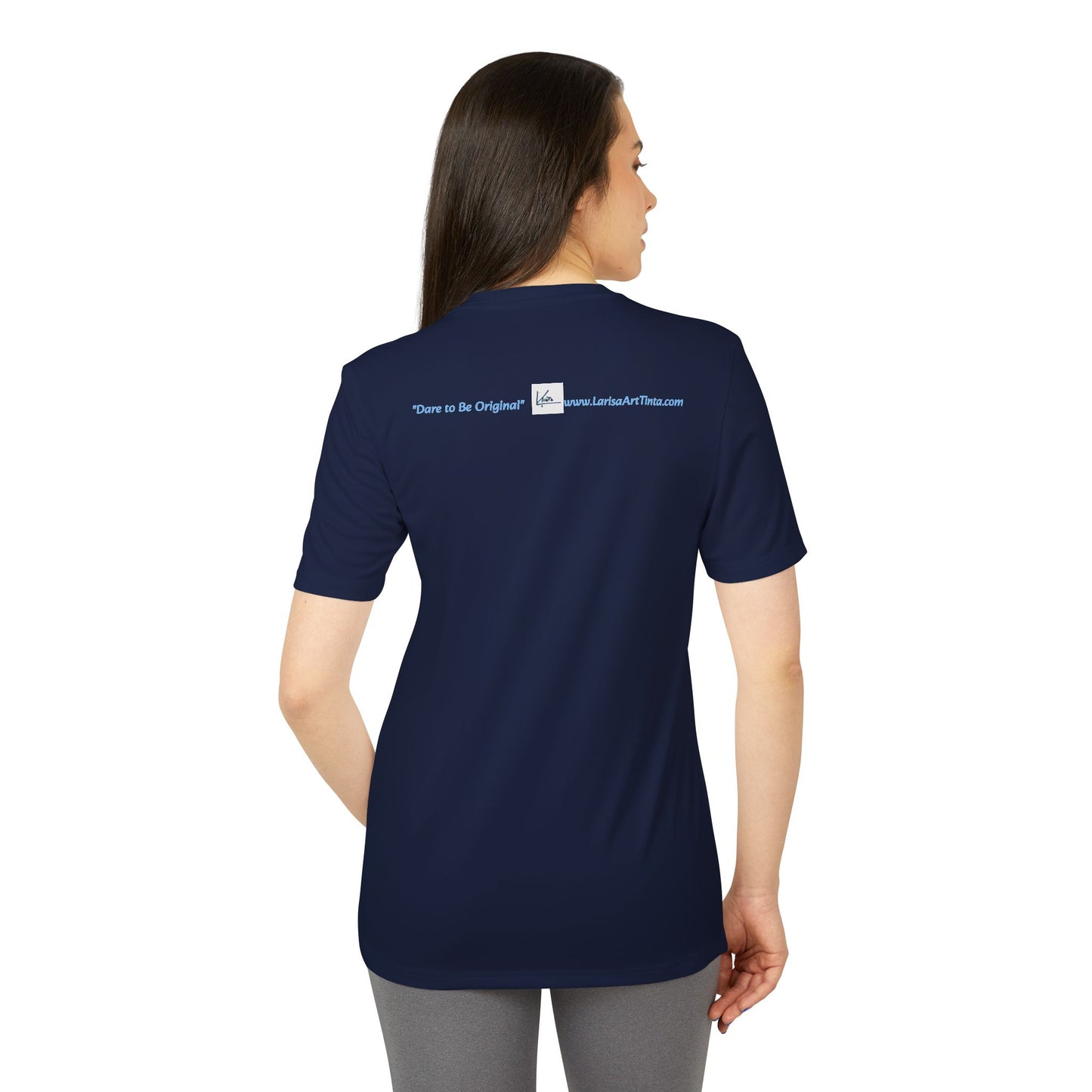 adidas® &amp; Larisa Tinta, Unisex Sports T-shirt, Rear logo 