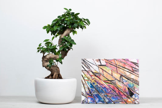 Gemälde, Original auf Leinwand, Glasscherben