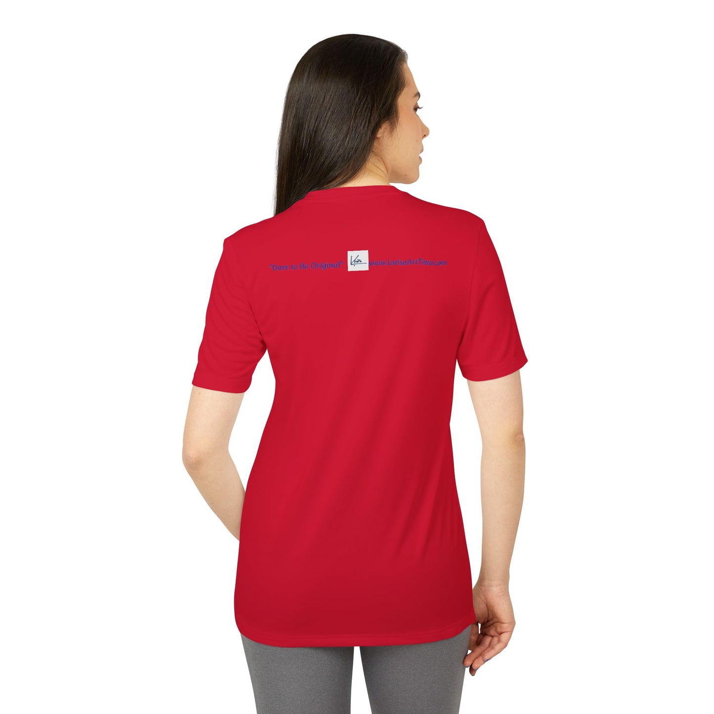 adidas® &amp; Larisa Tinta, Unisex Sports T-shirt, Rear logo 