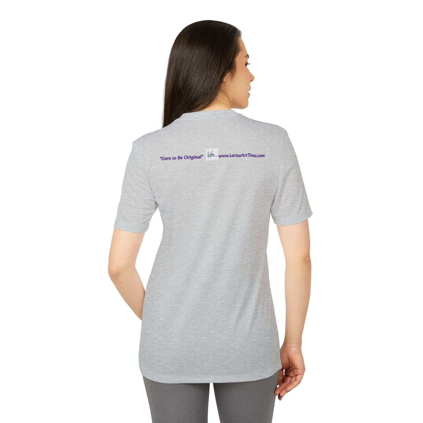 adidas® &amp; Larisa Tinta, Unisex Sports T-shirt, Rear logo 