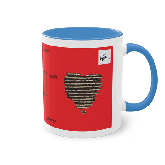 Tazza ceramica Tè e Caffe ,  Love U.T.S bicolore