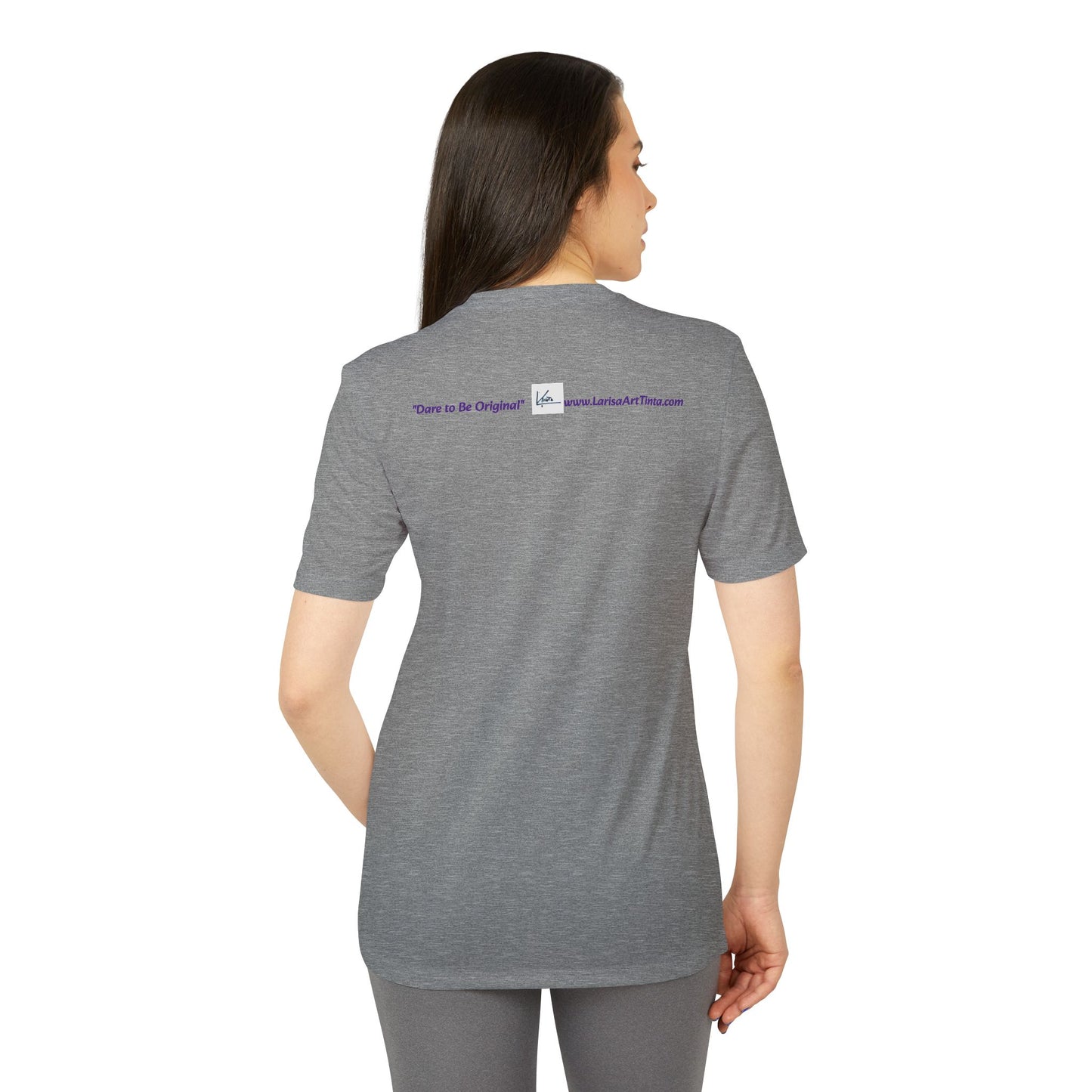 adidas® &amp; Larisa Tinta, Unisex Sports T-shirt, Rear logo 