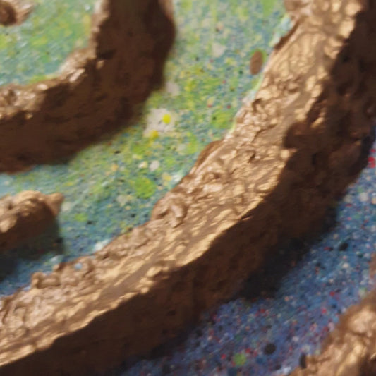 Gemälde, Originalskulptur auf Leinwand, Granello