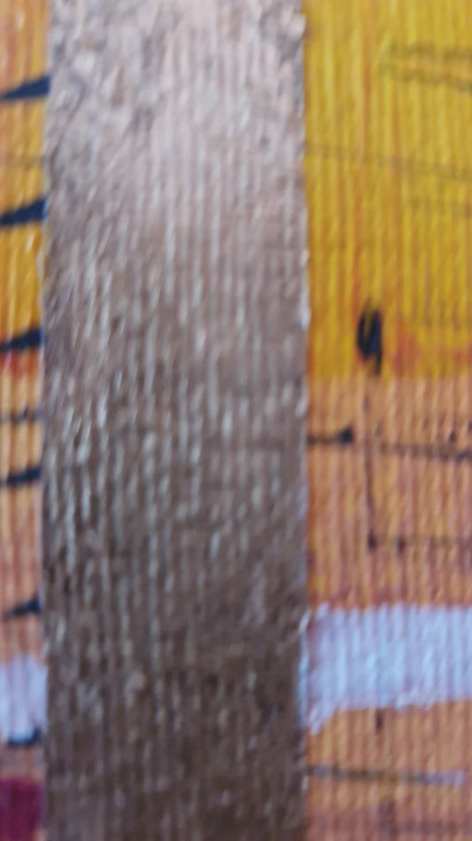 Dipinto, originale su tela con inserti foglio d'oro, Portale